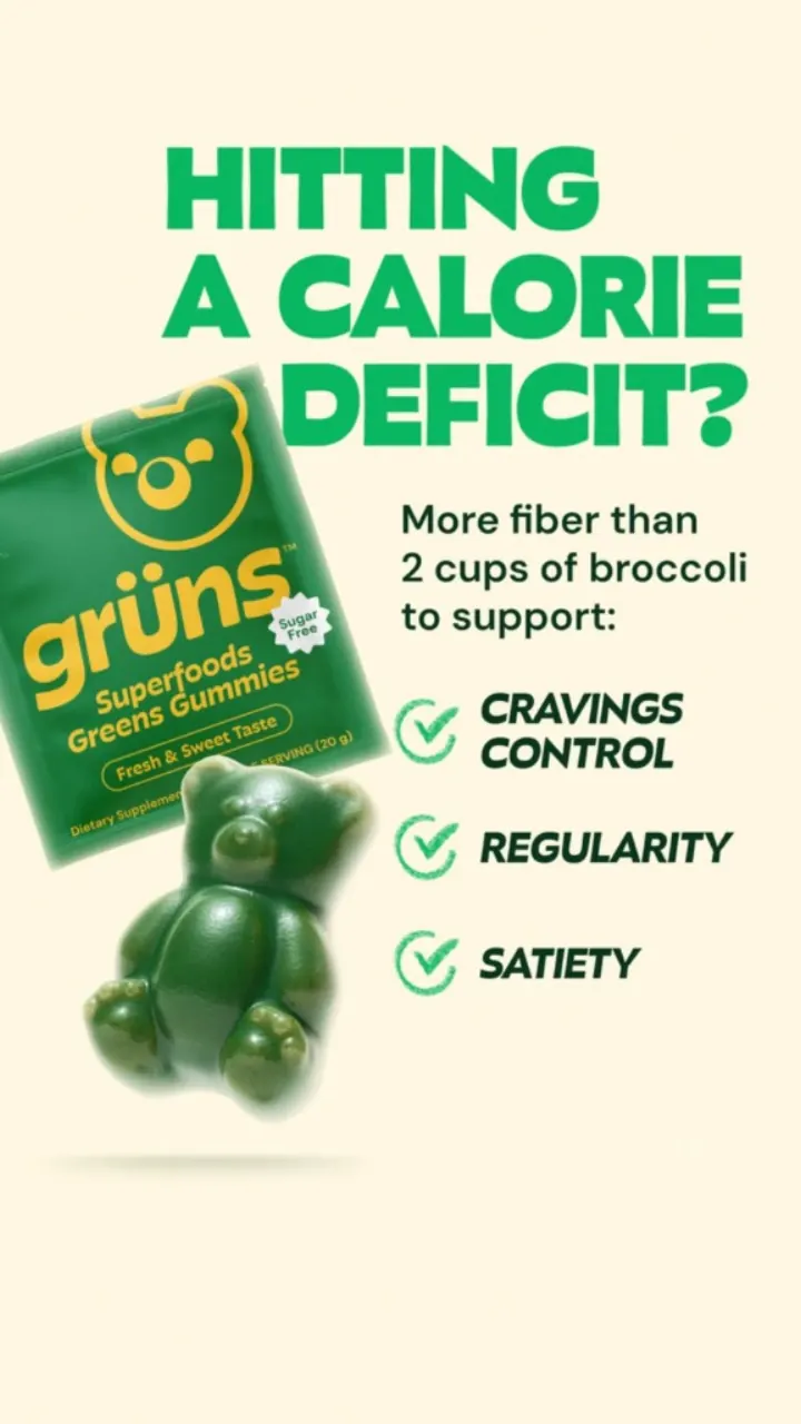 Grüns Greens Gummies, calorie deficit hook